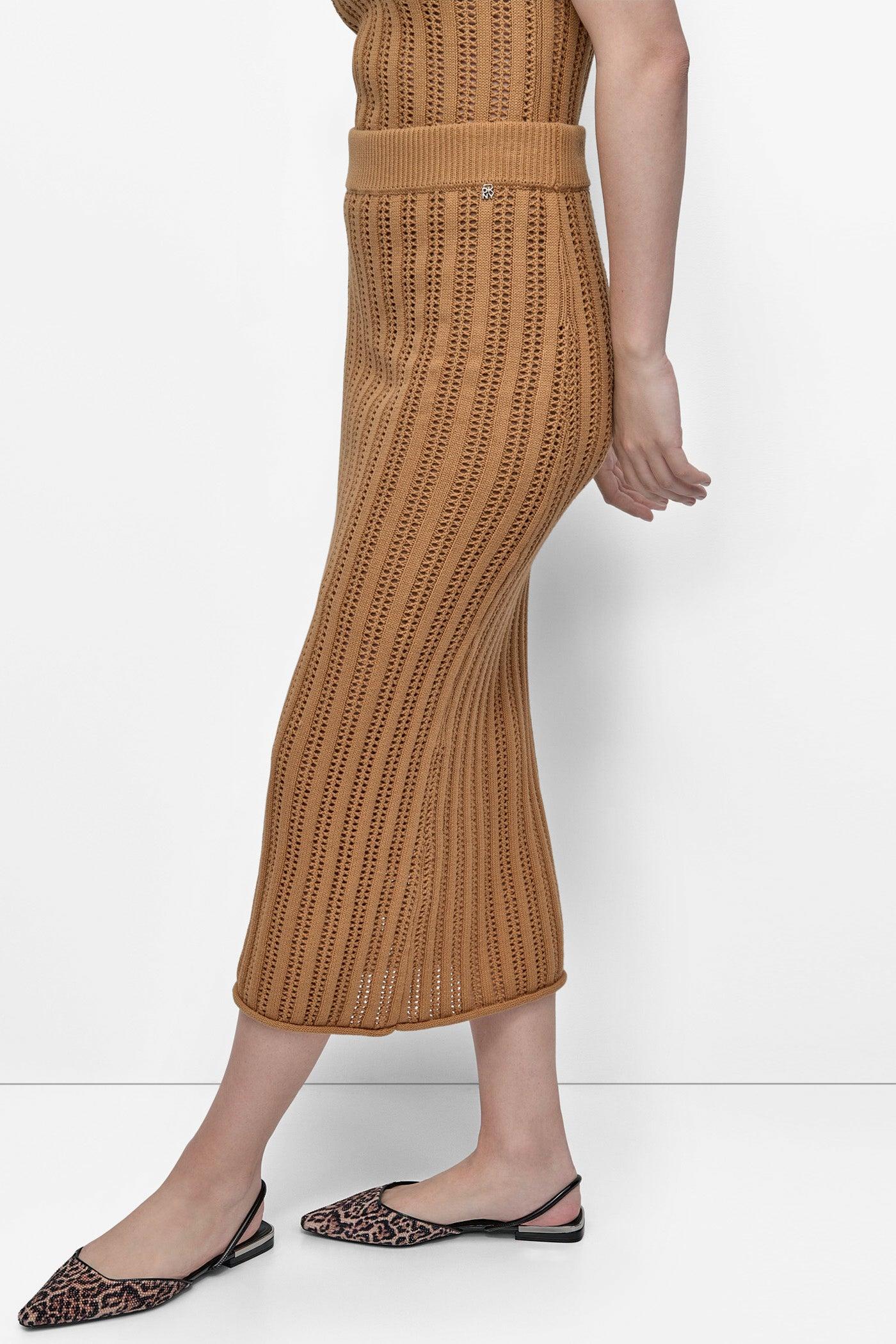 CABLE POINTELLE STITCH MIDI SKIRT Product Image