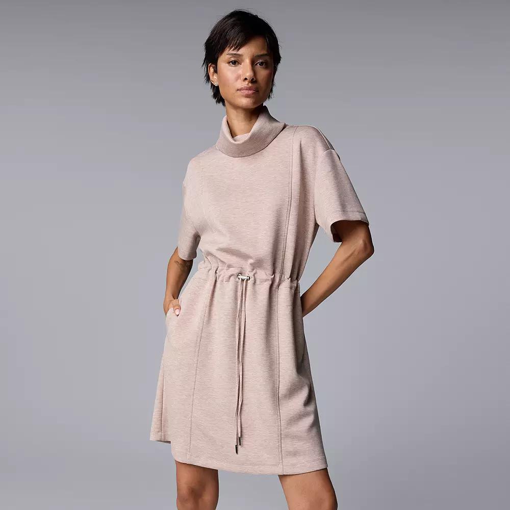 Women's Simply Vera Vera Wang Drawcord Short Dress, Size: Medium, Tapestry  Grey Product Image