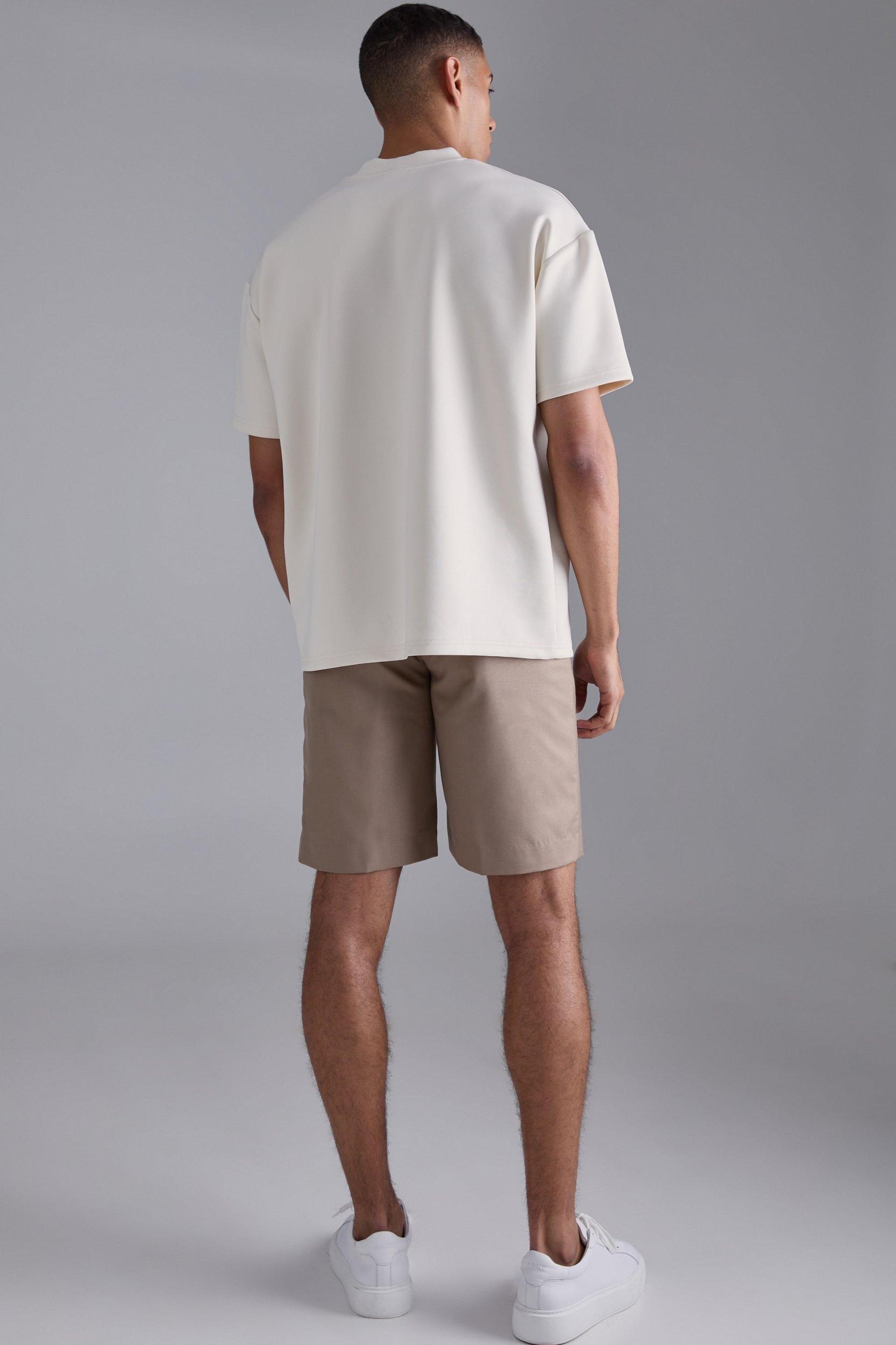 Oversized Extended Neck Scuba T-shirt | boohooMAN USA Product Image