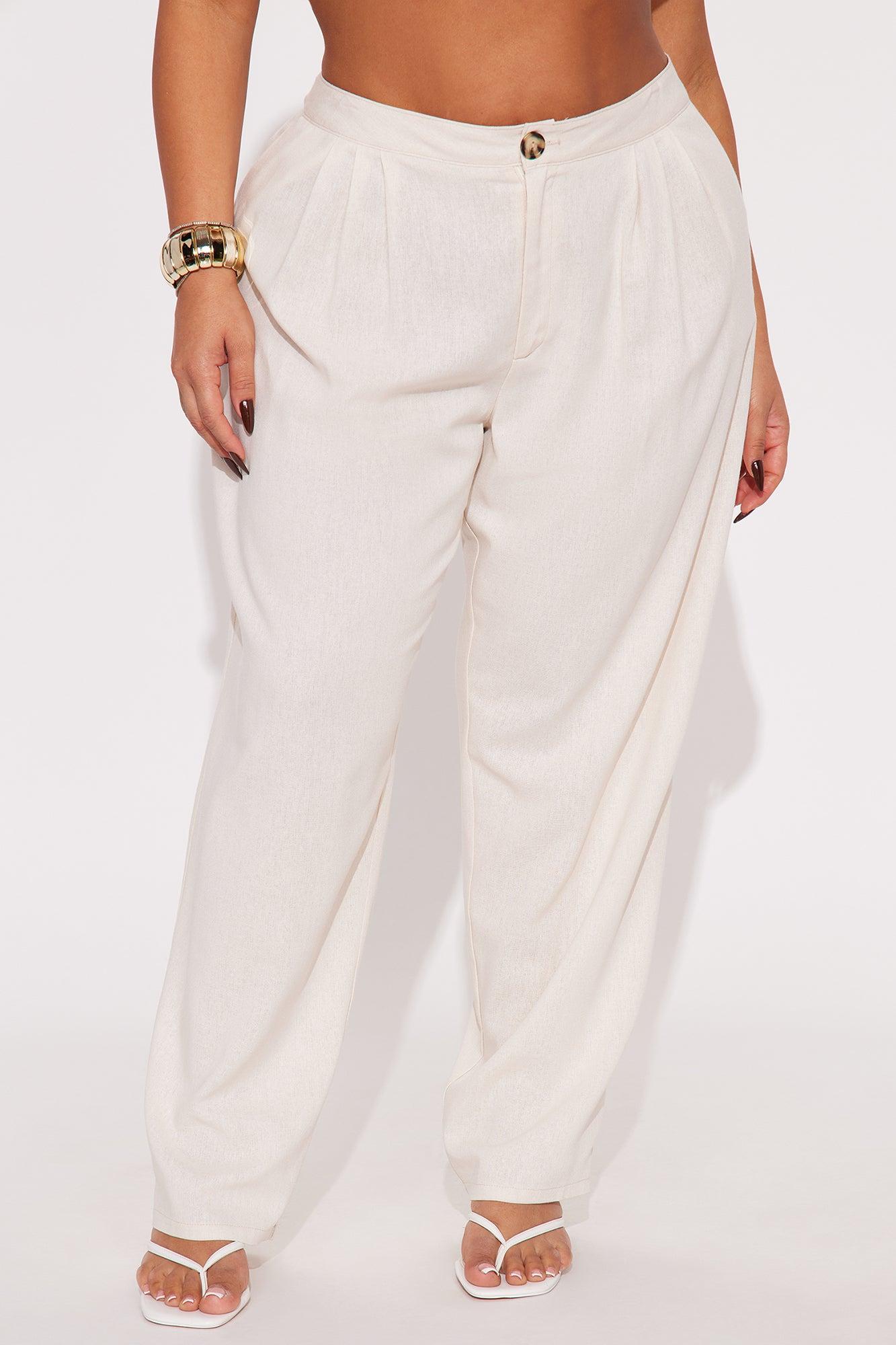 Aliza Wide Leg Linen Trouser - Tan Product Image