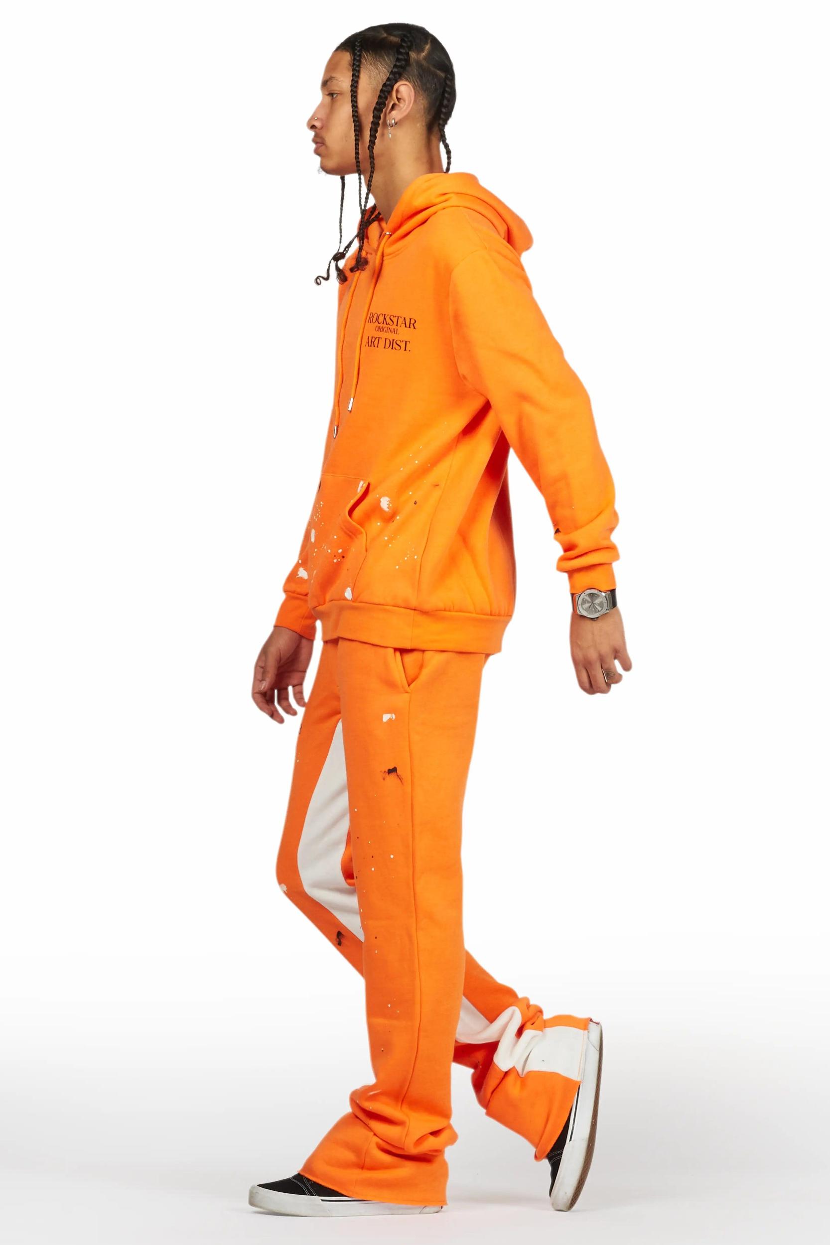 Jaco Orange Hoodie Baggy Fit Pant Track Set Male Product Image
