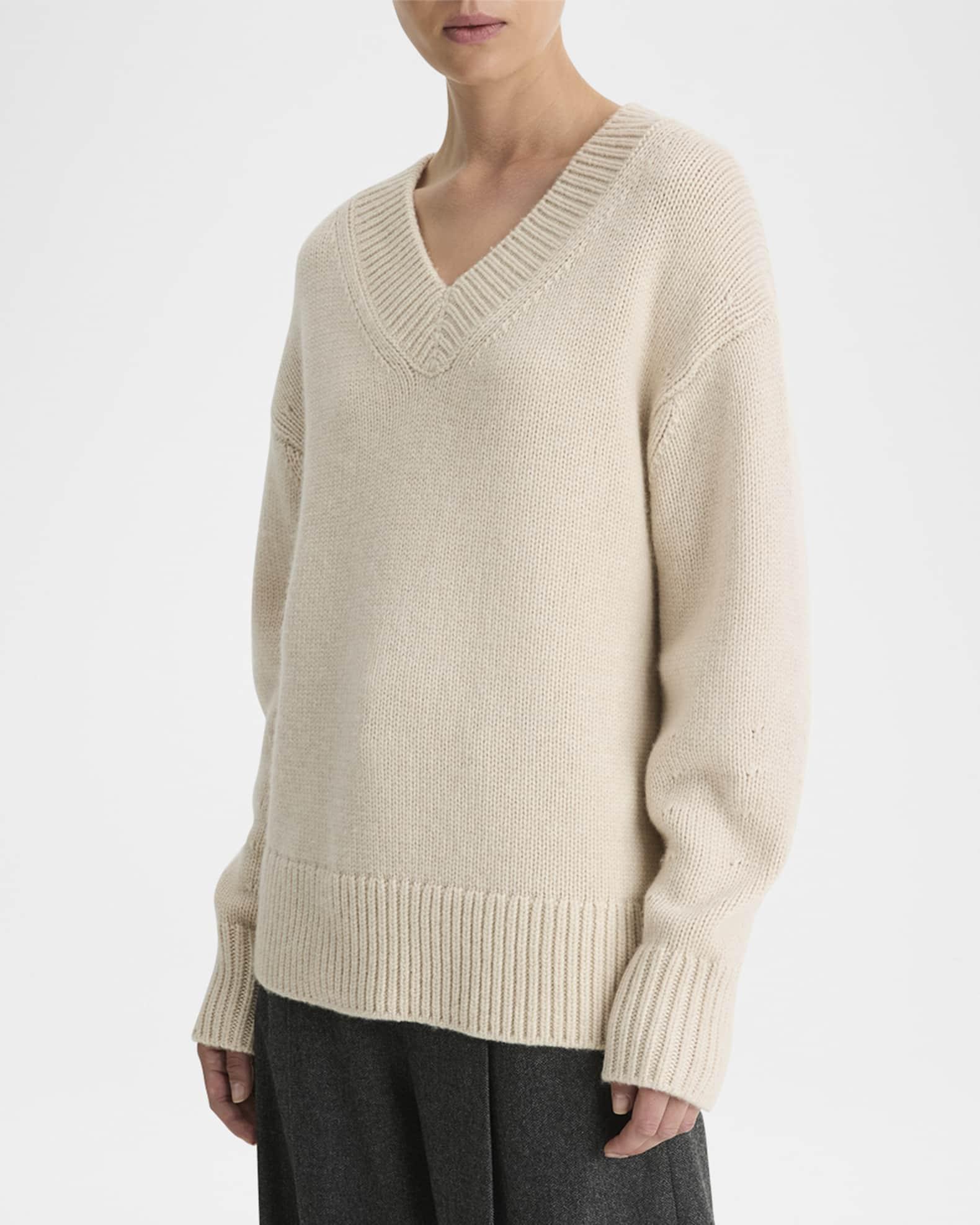 Drop-Shoulder V-Neck Sweater Product Image