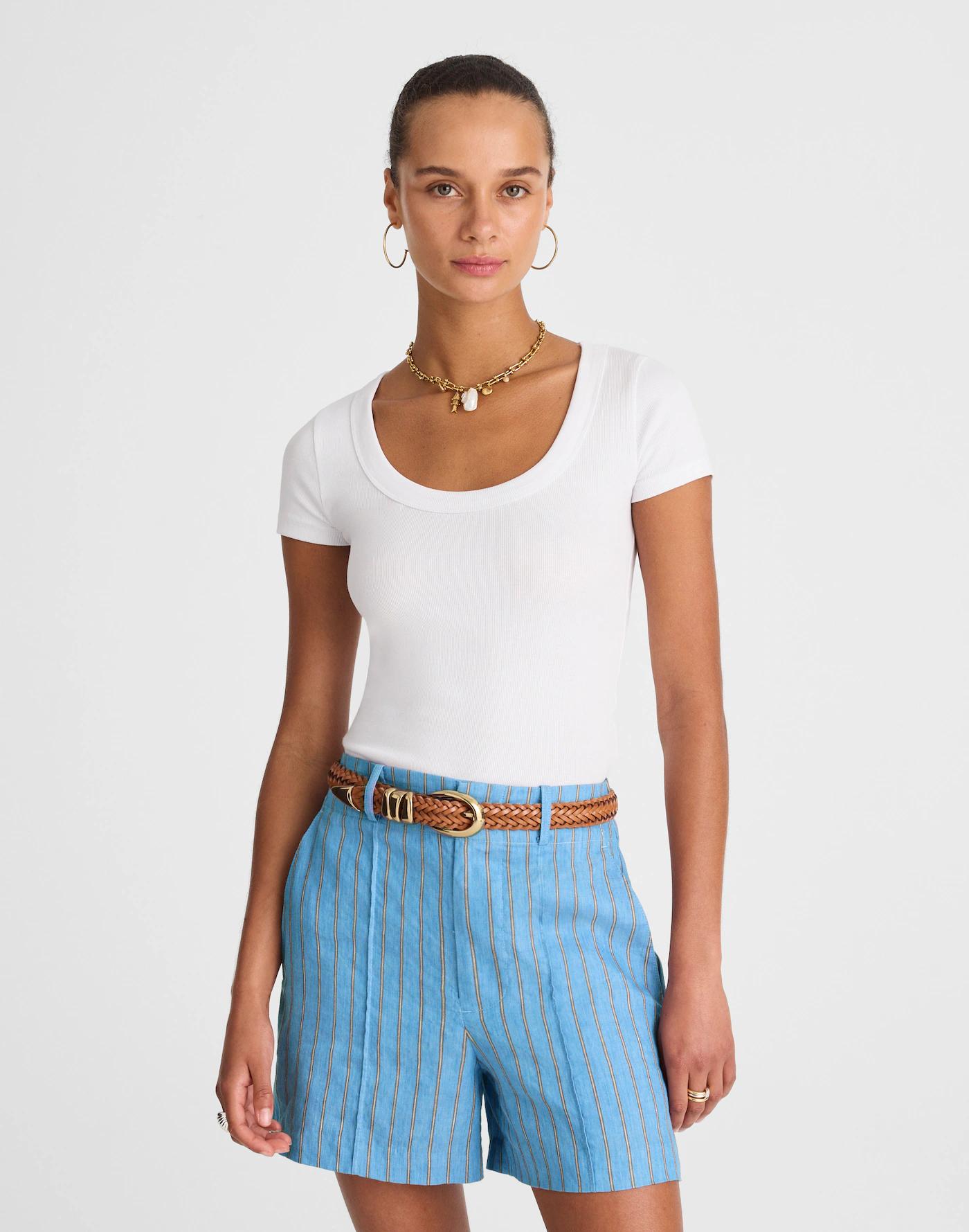 Pintucked Shorts in 100% Linen Product Image