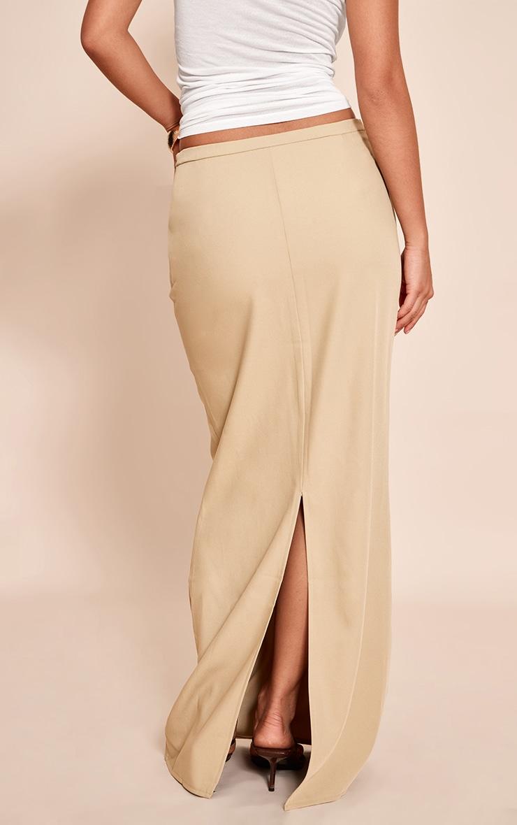 Sage Green Woven Belted Column Maxi Skirt Product Image