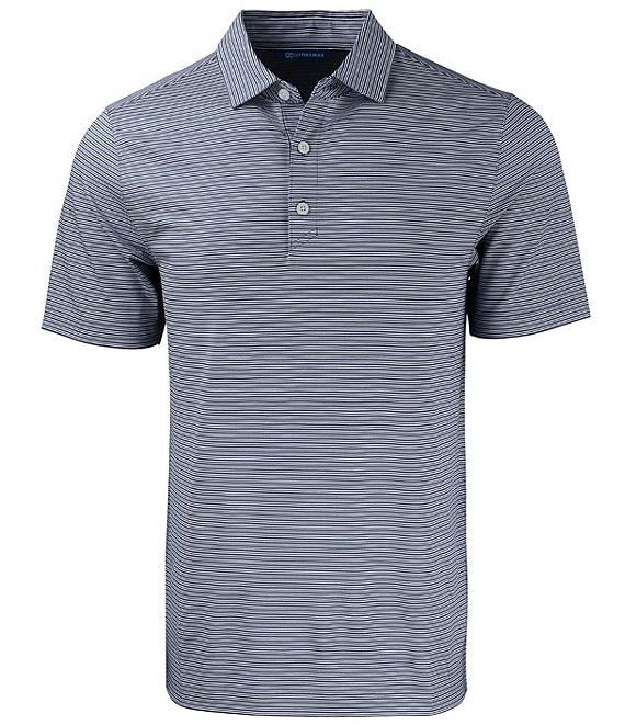 Cutter & Buck Big & Tall Performance Stretch Forge Eco Double Stripe Short Sleeve Polo Shirt Product Image