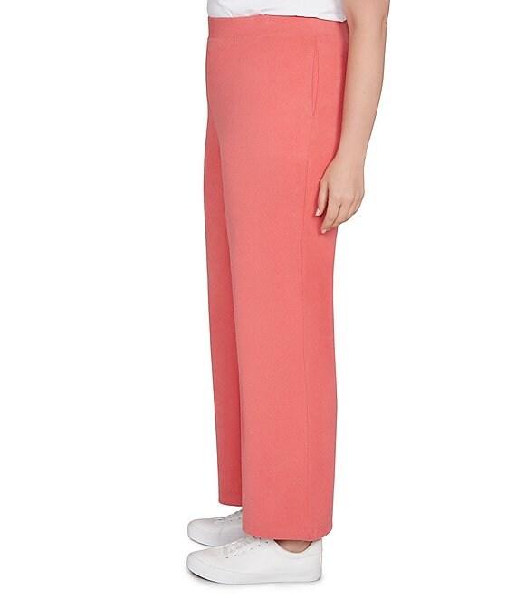Ruby Rd. Plus Size Luxe Ribbed Textured Straight Leg Pull-On Pants Product Image