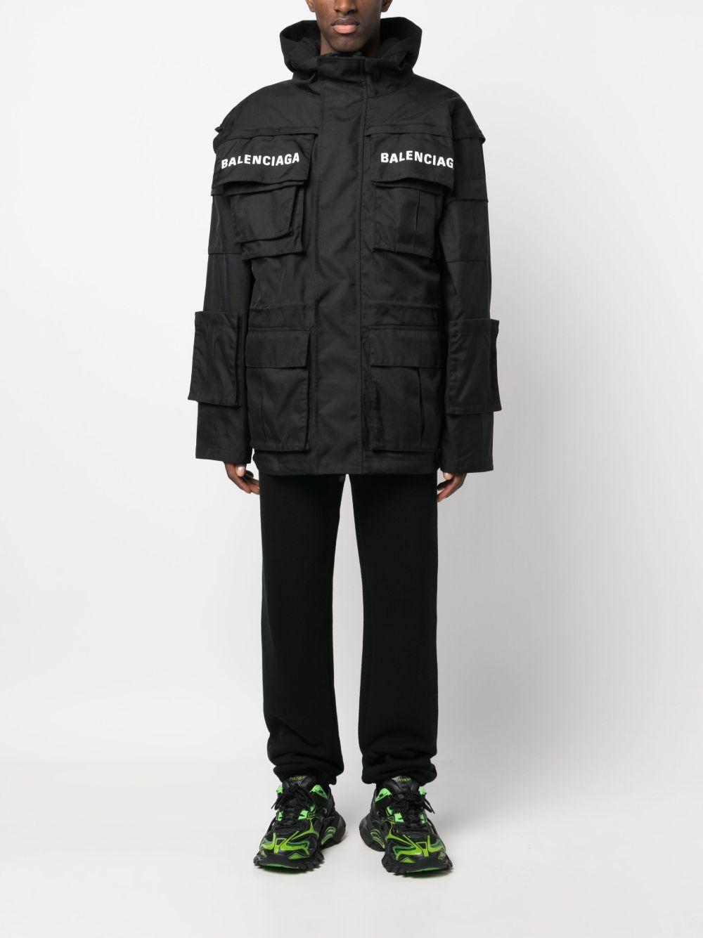 logo-print oversized technical parka Product Image