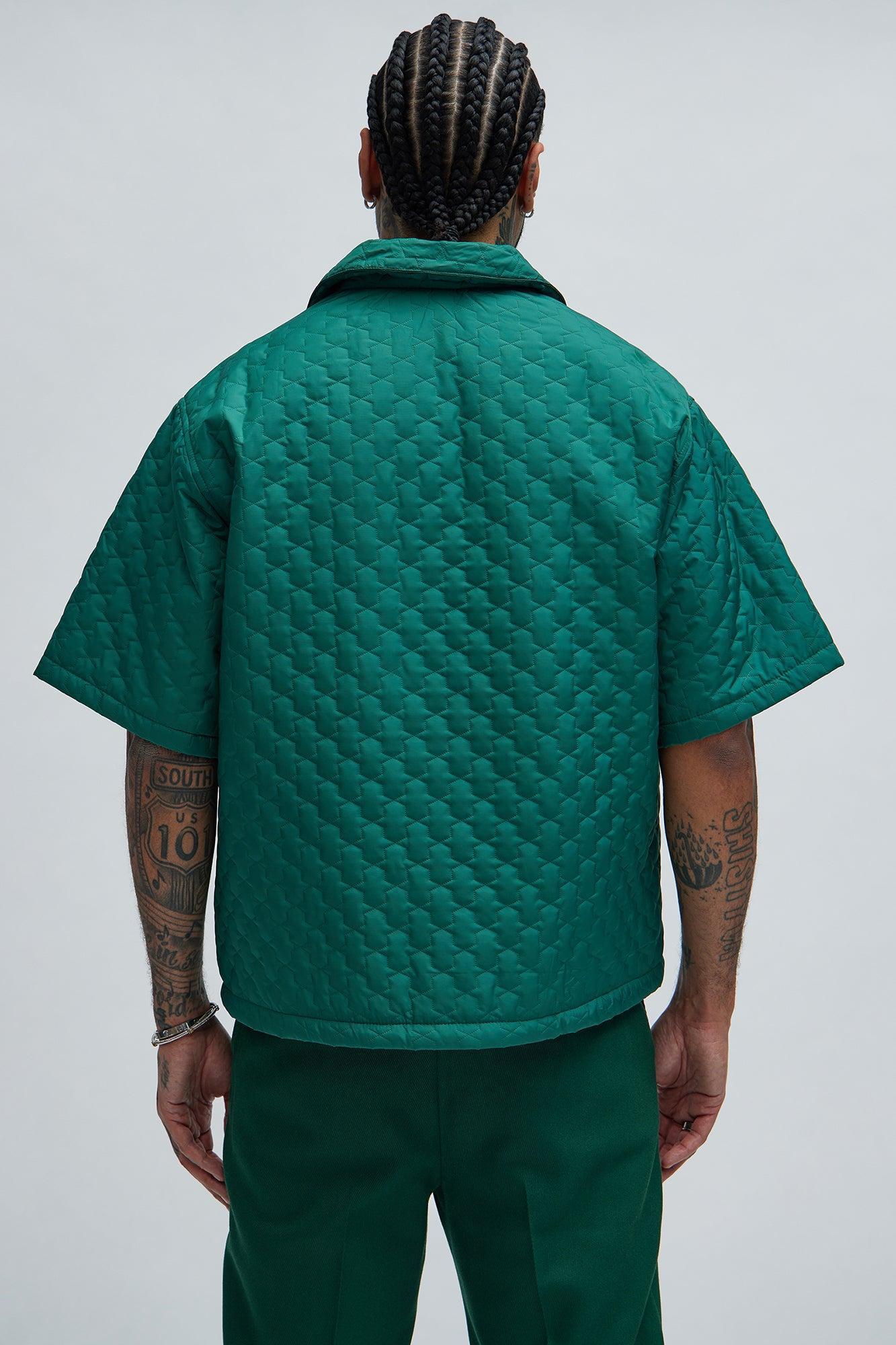 Hudson Quilted Nylon Shirt - Green Product Image