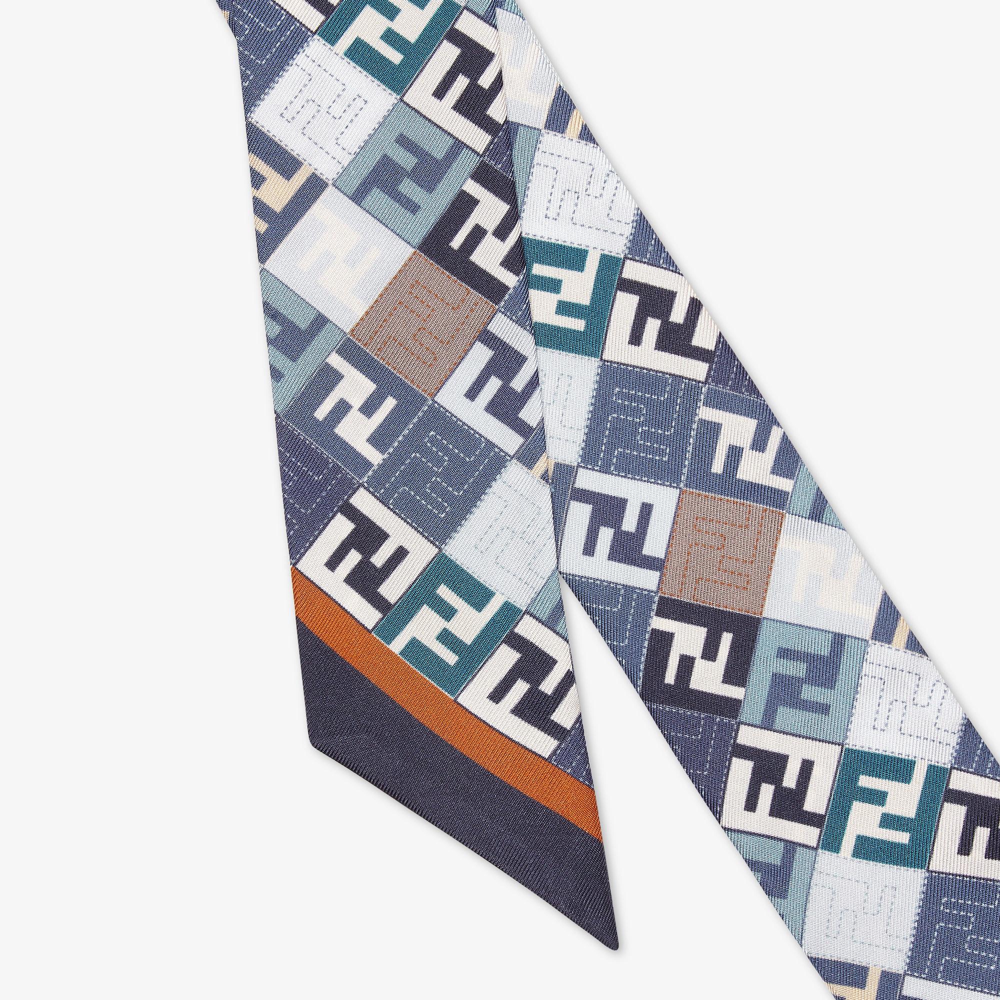 WrappyBlue FF silk narrow scarf Product Image