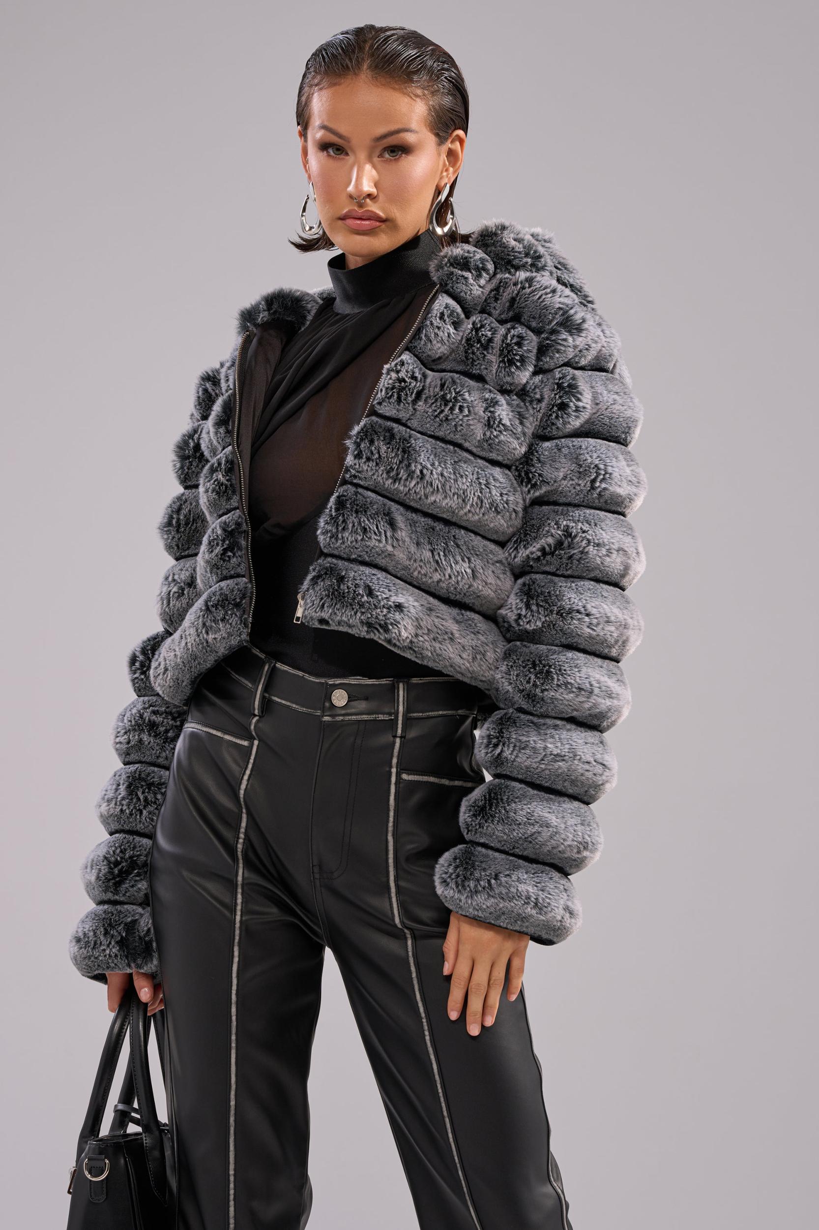 POPCORN FAUX FUR IN GREY Product Image