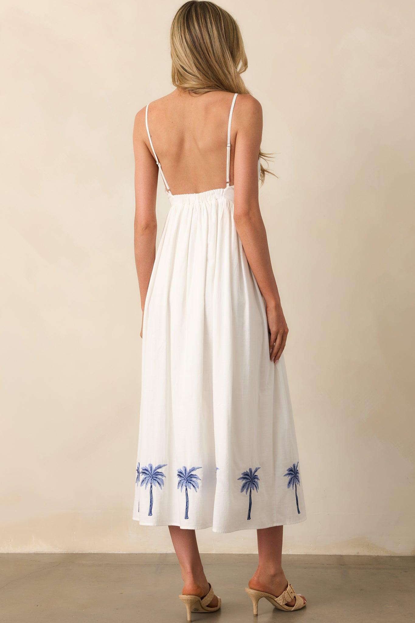MINKPINK White Isadora Embroidered Midi Dress Product Image