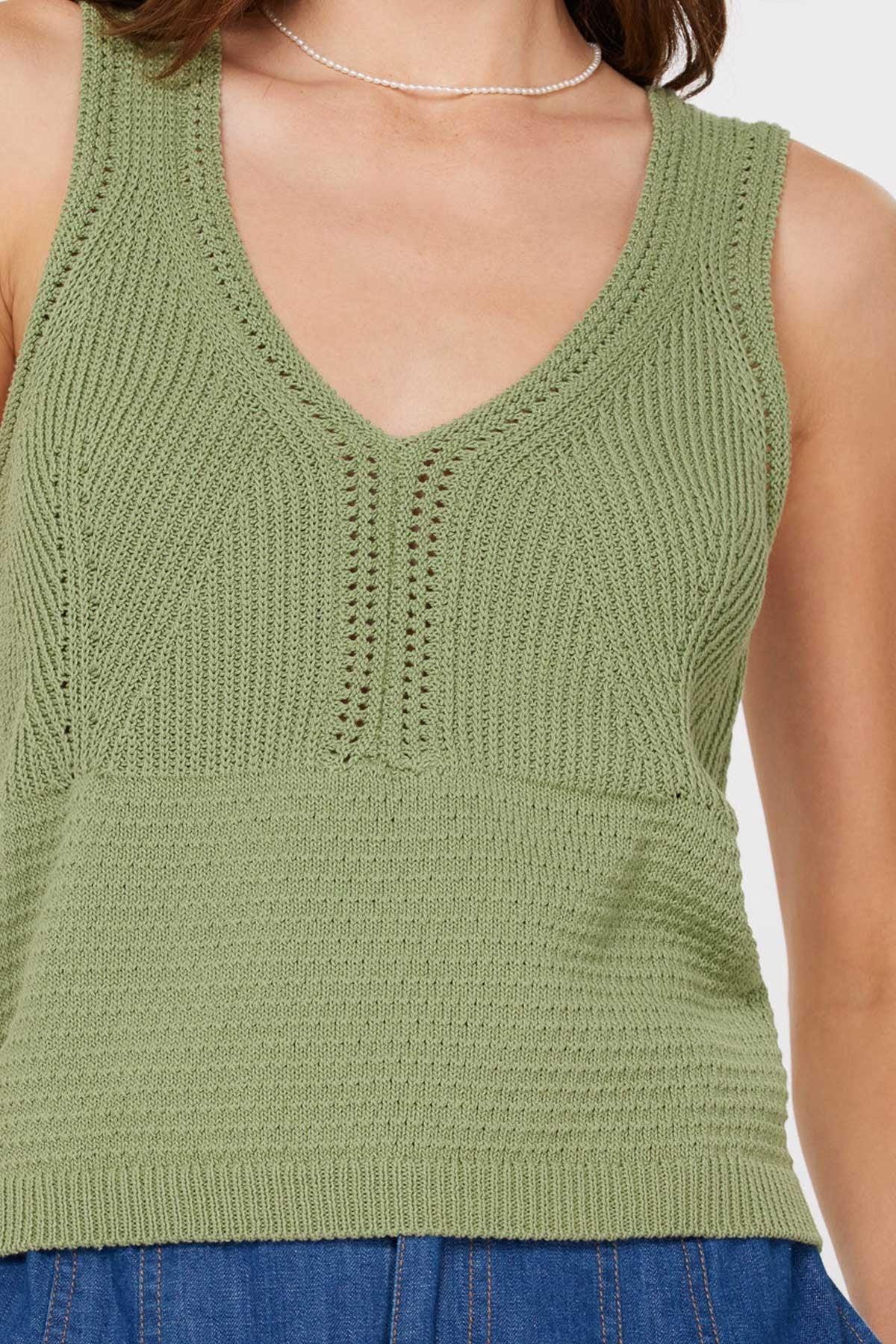 Current Air | Kendra Sage Knit Tank Top Product Image