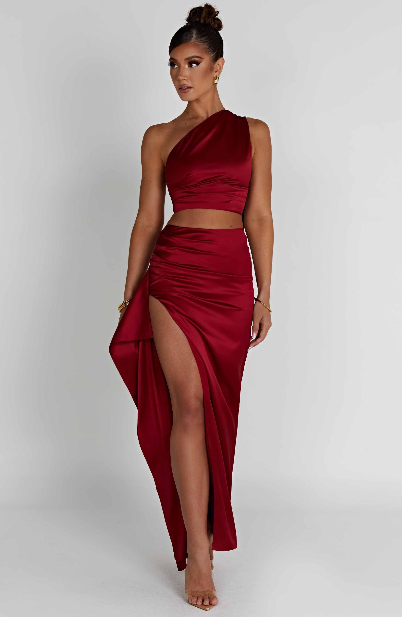 Halsey Maxi Skirt - Wine Product Image