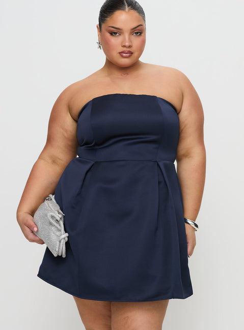 Spader Corset Mini Dress Navy Curve Product Image