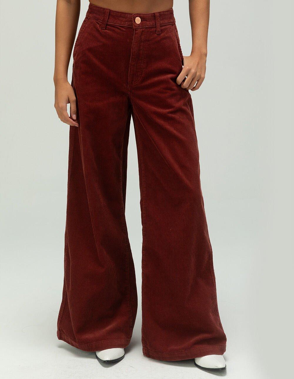 WRANGLER High Rise Trouser Corduroy Womens Jeans - RUST Product Image