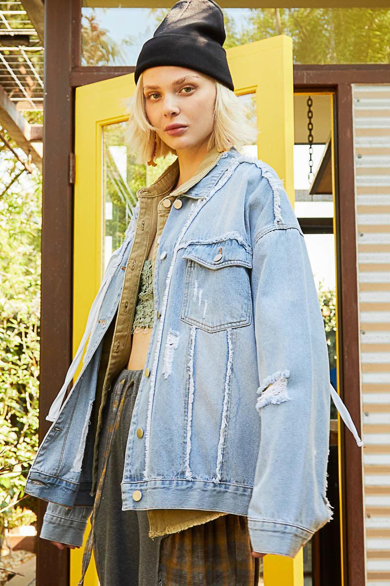 Elisa Relaxed Fit Boyfriend Denim Jacket by POL Product Image
