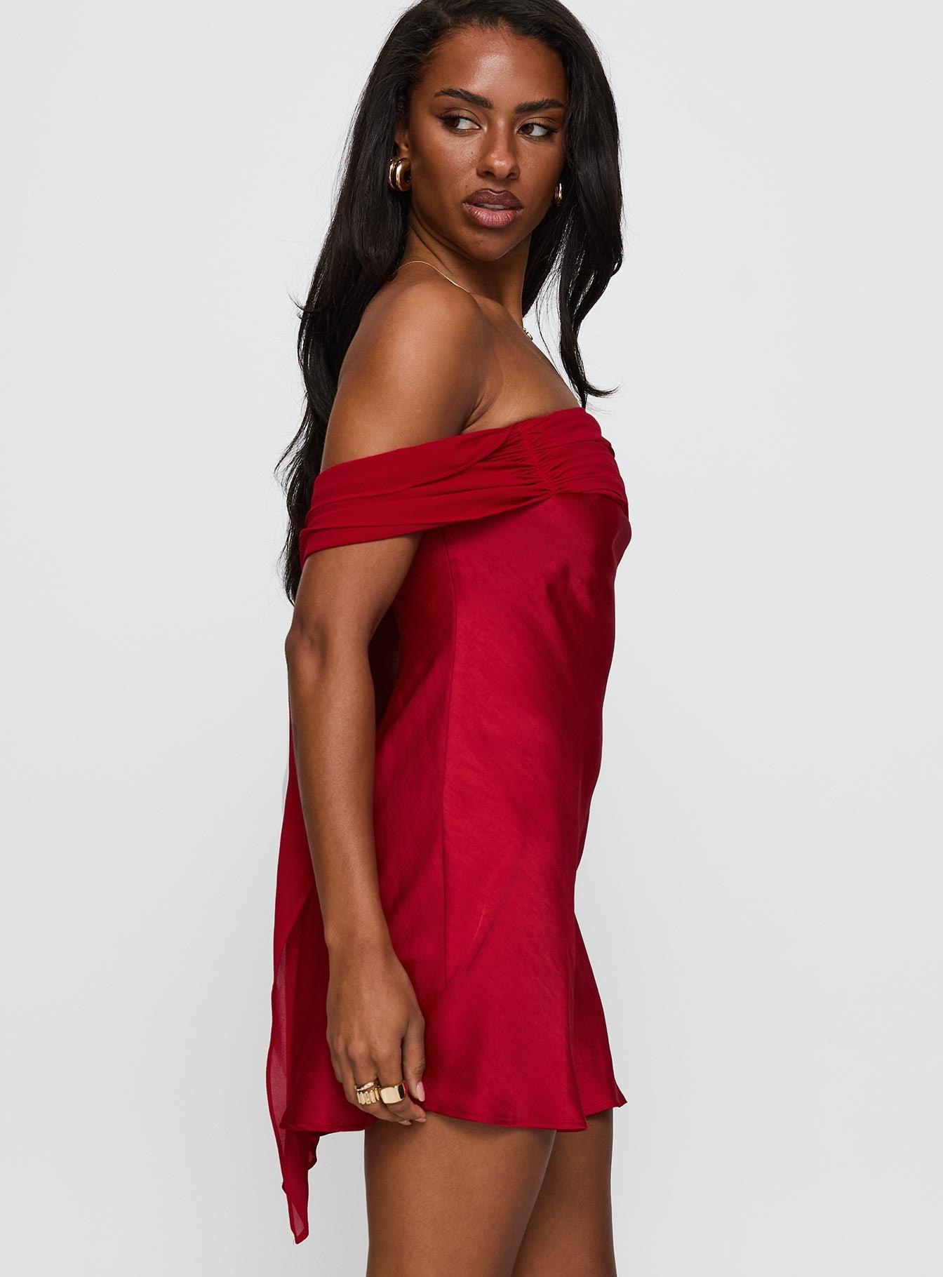 Adoration Mini Dress Red Product Image