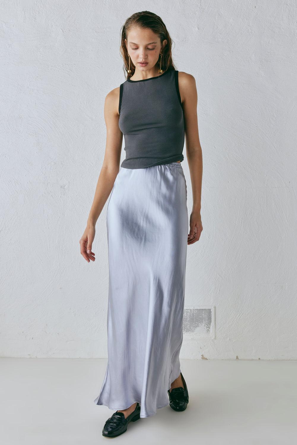 Florence Bias Cut Maxi Skirt Pearl Product Image
