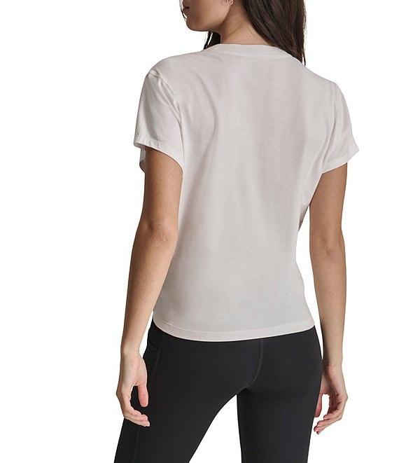 DKNY by Donna Karan Crew Neck Short Sleeve Knot Front Tee Shirt Product Image