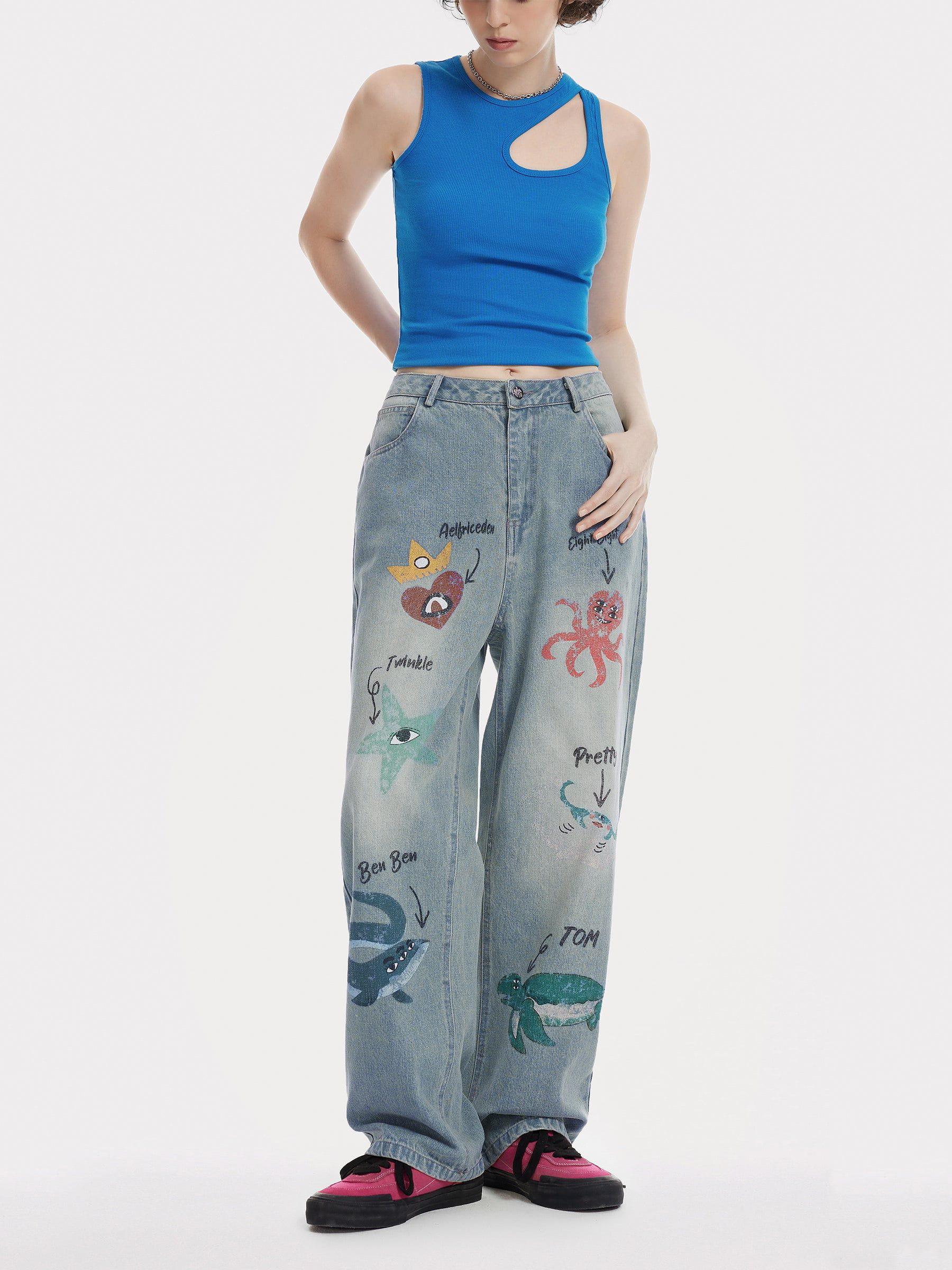 Aelfric Eden Animal Graphic Jeans Product Image