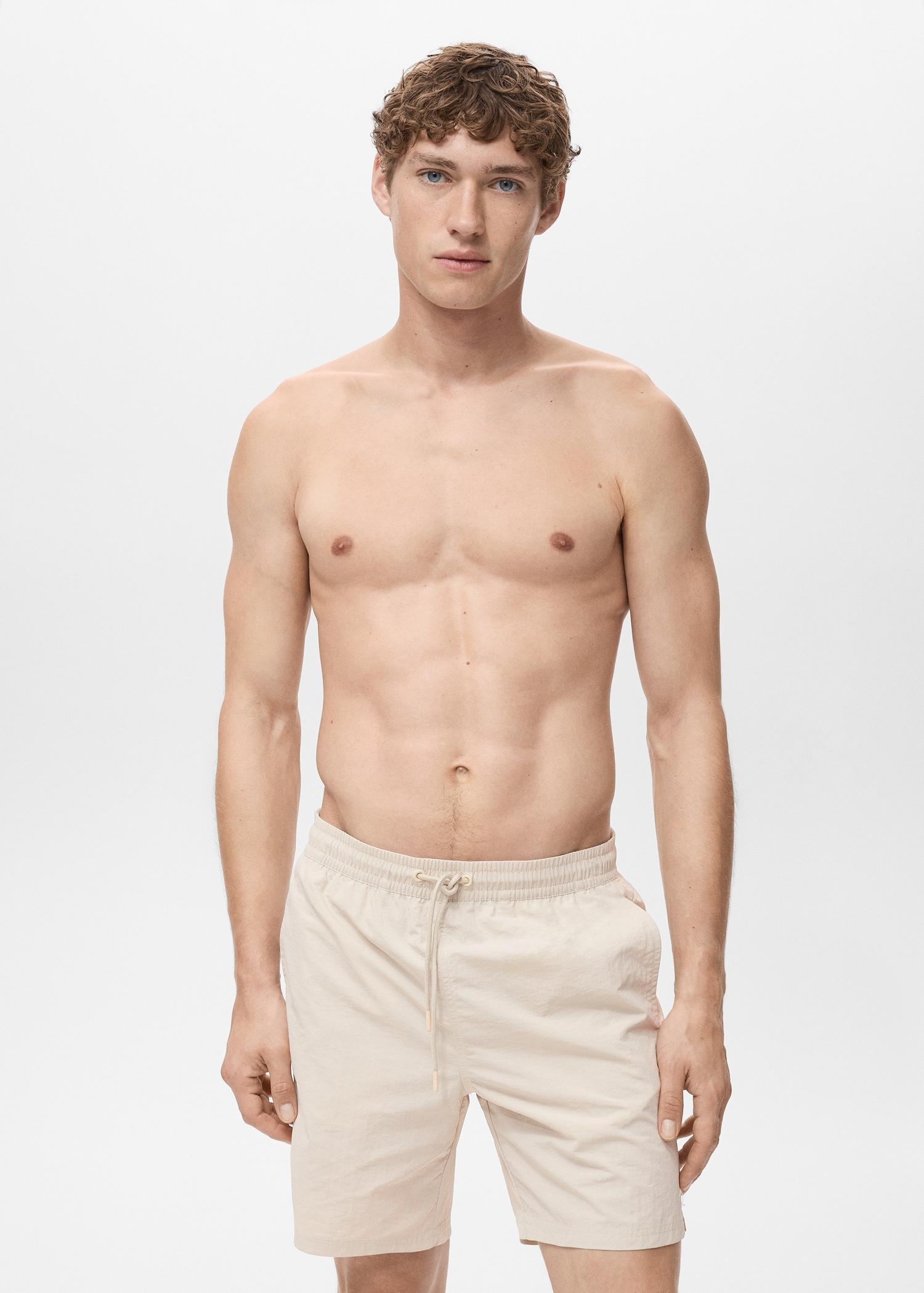 Basic drawstring swimsuit - Men | MANGO USA Product Image