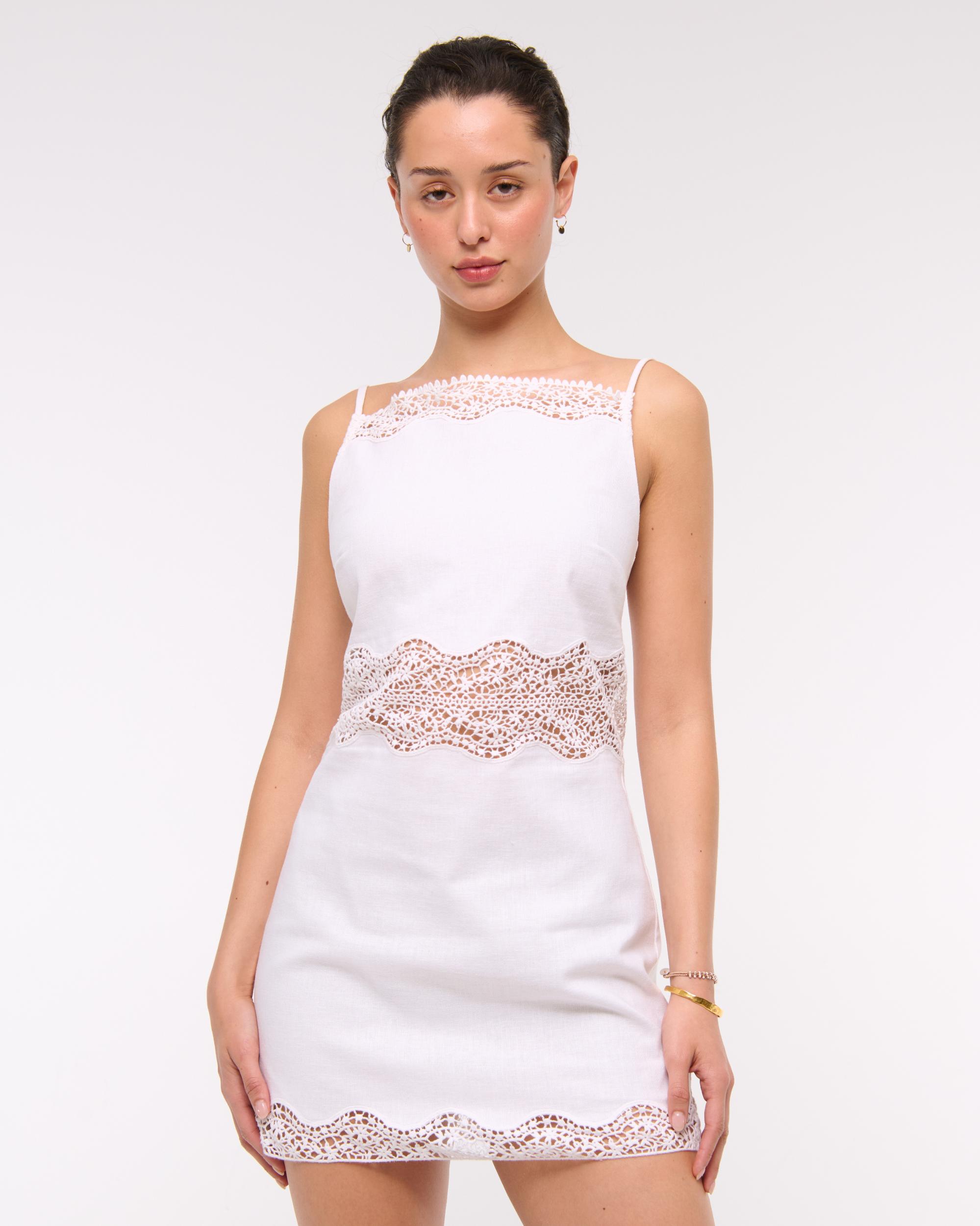 Apron Lace-Trim Mini Dress Product Image