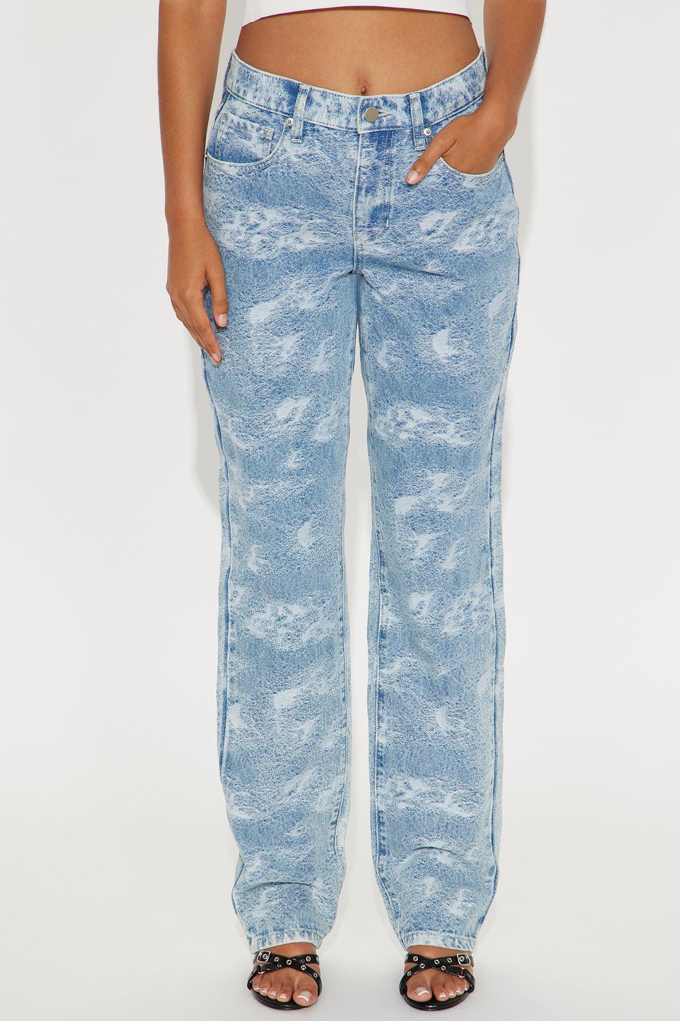 Juliana Jacquard Straight Leg Jeans - Light Wash Female Product Image