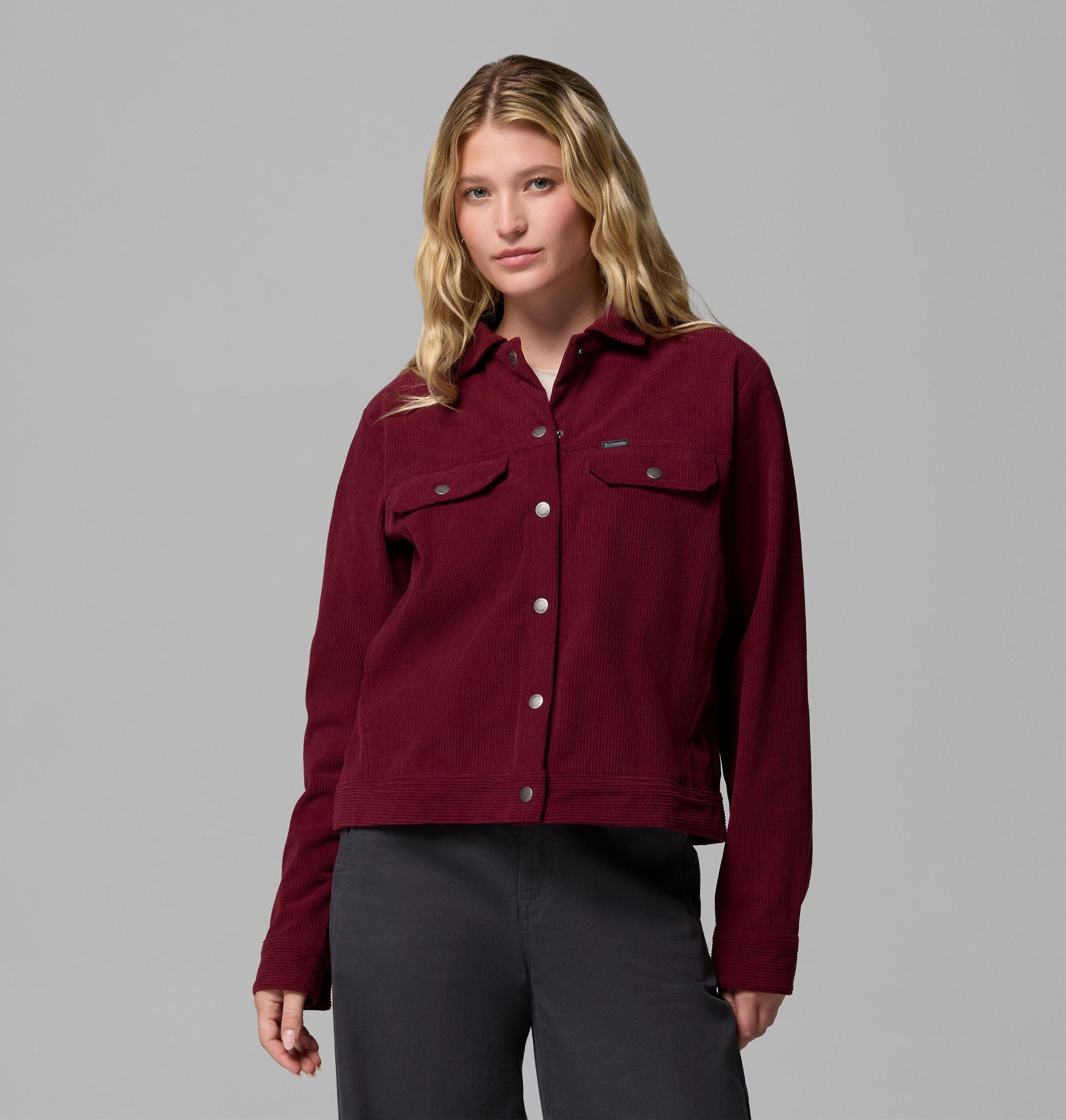 Columbia Womens Blue Point Creek Short Corduroy Shirt Jacket- Product Image