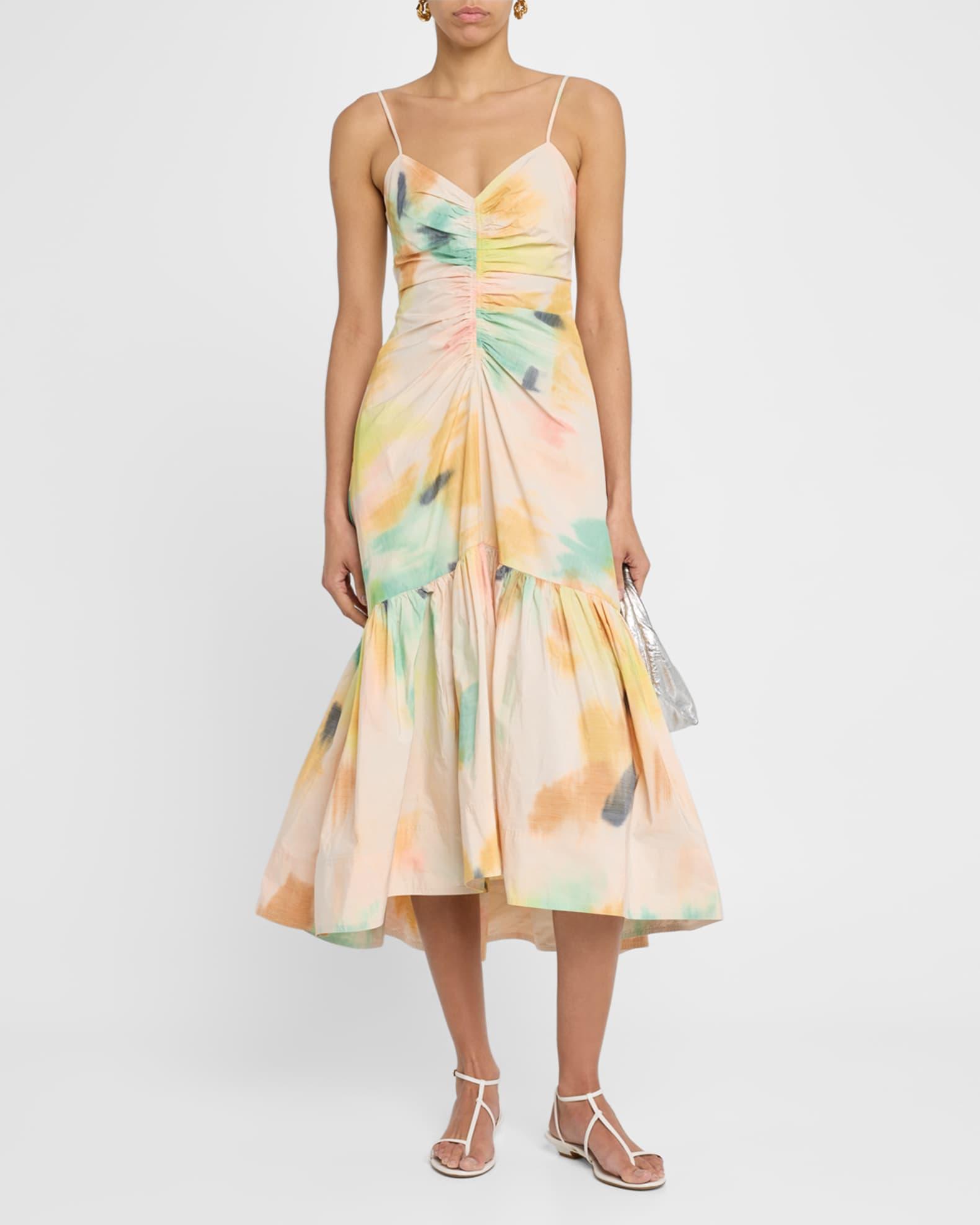 Lindsey Ruched Fit-And-Flare Midi Dress Product Image