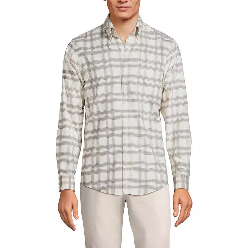 Men's Lands' End Tailored Fit No Iron Twill Long Sleeve Shirt,  Product Image