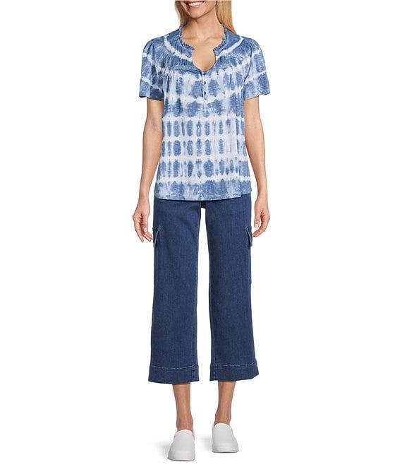 Intro Petite Size Pheobe Freedom Denim Pull-On Capri Cargo Pants Product Image