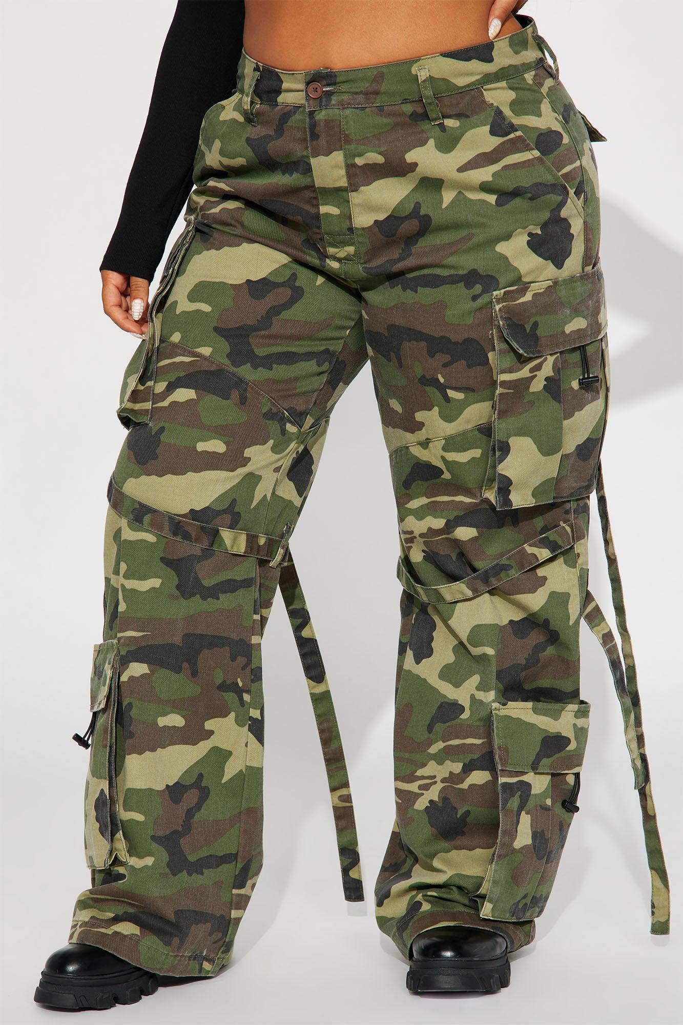 Level You Up Camo Cargo Pant - Olive/combo Product Image