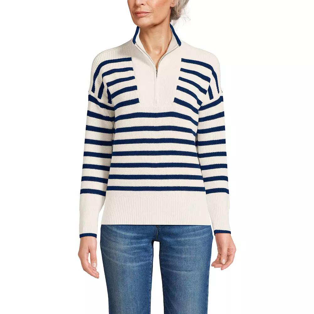 Petite Lands' End Drifter Quarter-Zip Pullover Sweater, Women's,  Product Image