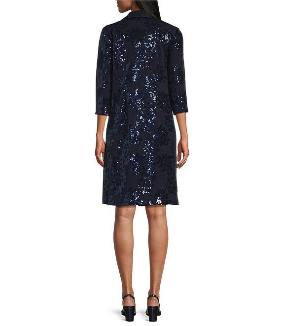 Alex Evenings Stretch Scuba Crepe Sequin 2-Piece Jacket Dress Product Image