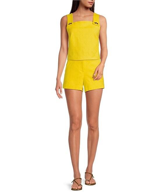 Trina Turk Cherrey Geometric Jacquard Square Neck Sleeveless Cooridinating Top Product Image