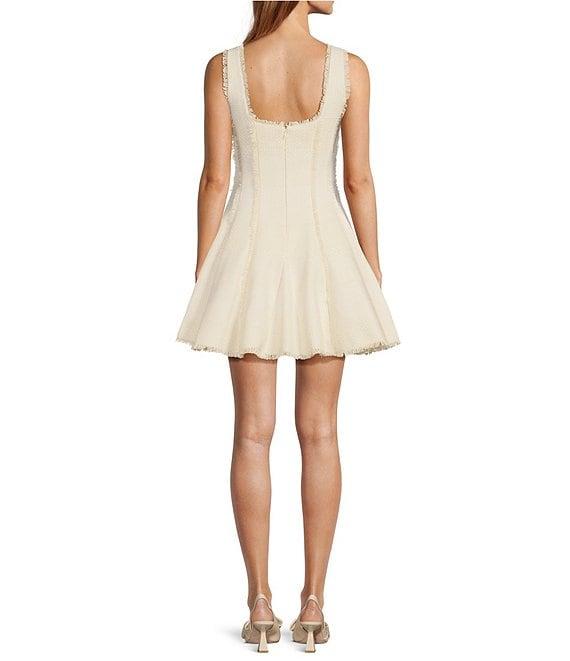 Antonio Melani Jemma Square Neck A Line Tweed Sleeveless Mini Dress Product Image