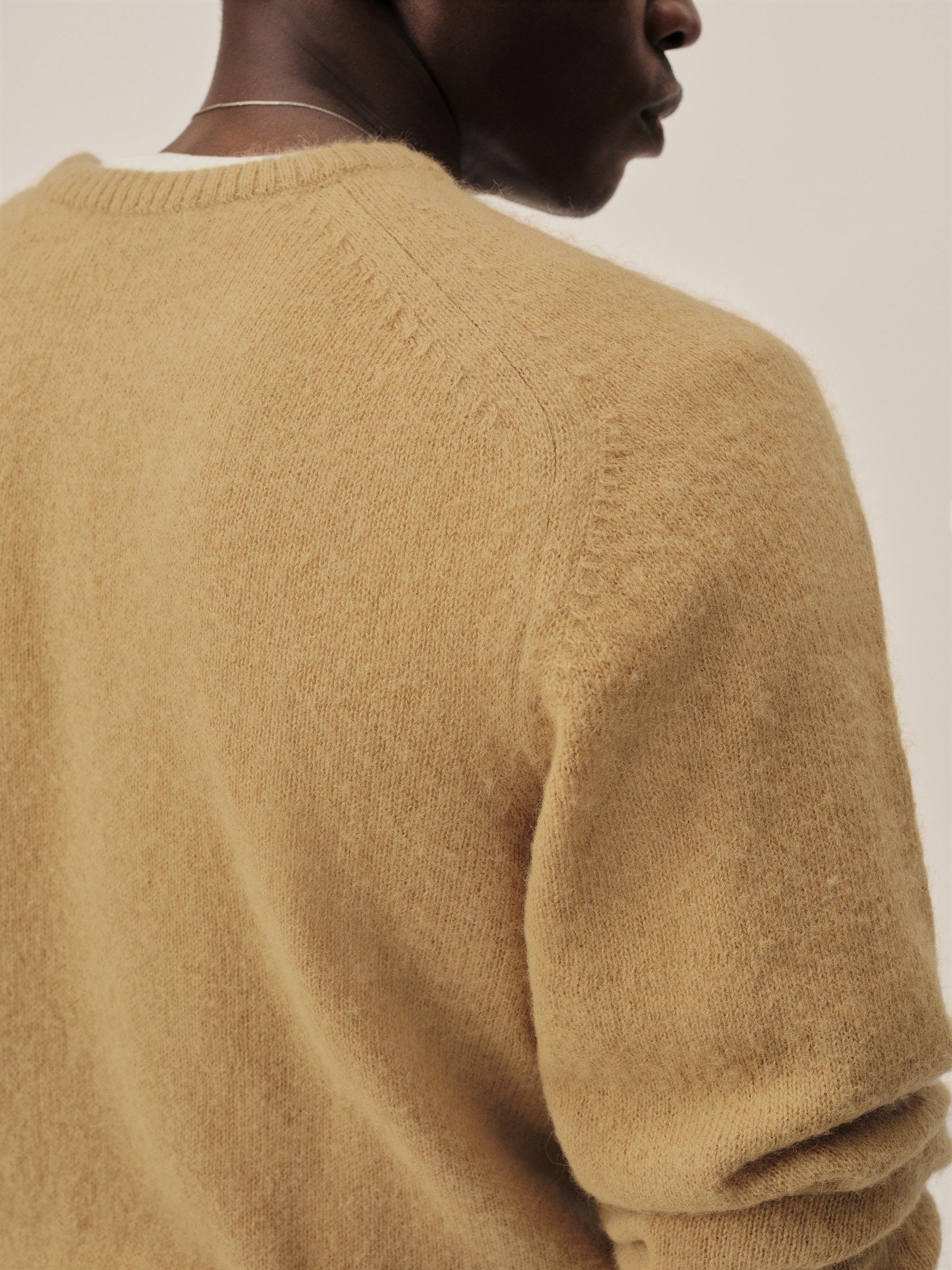 Goldenrod Shaggy Alpaca Saddle Crew Product Image