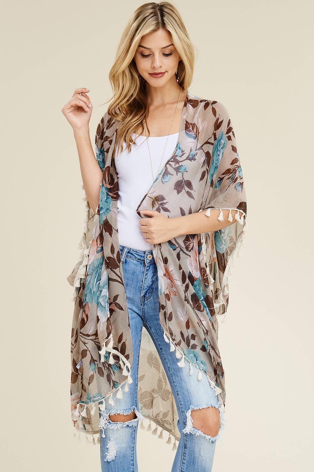 FLORAL TASSEL CARDIGAN Product Image