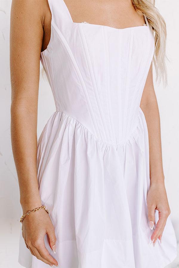 Stay Flirty Corset Mini Dress in White Product Image