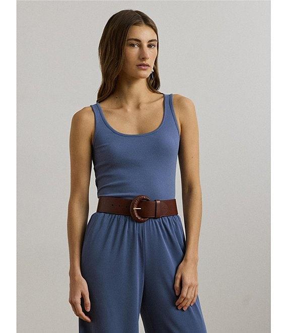 Lauren Ralph Lauren Stretch Cotton Scoop Neck Tank Top Product Image
