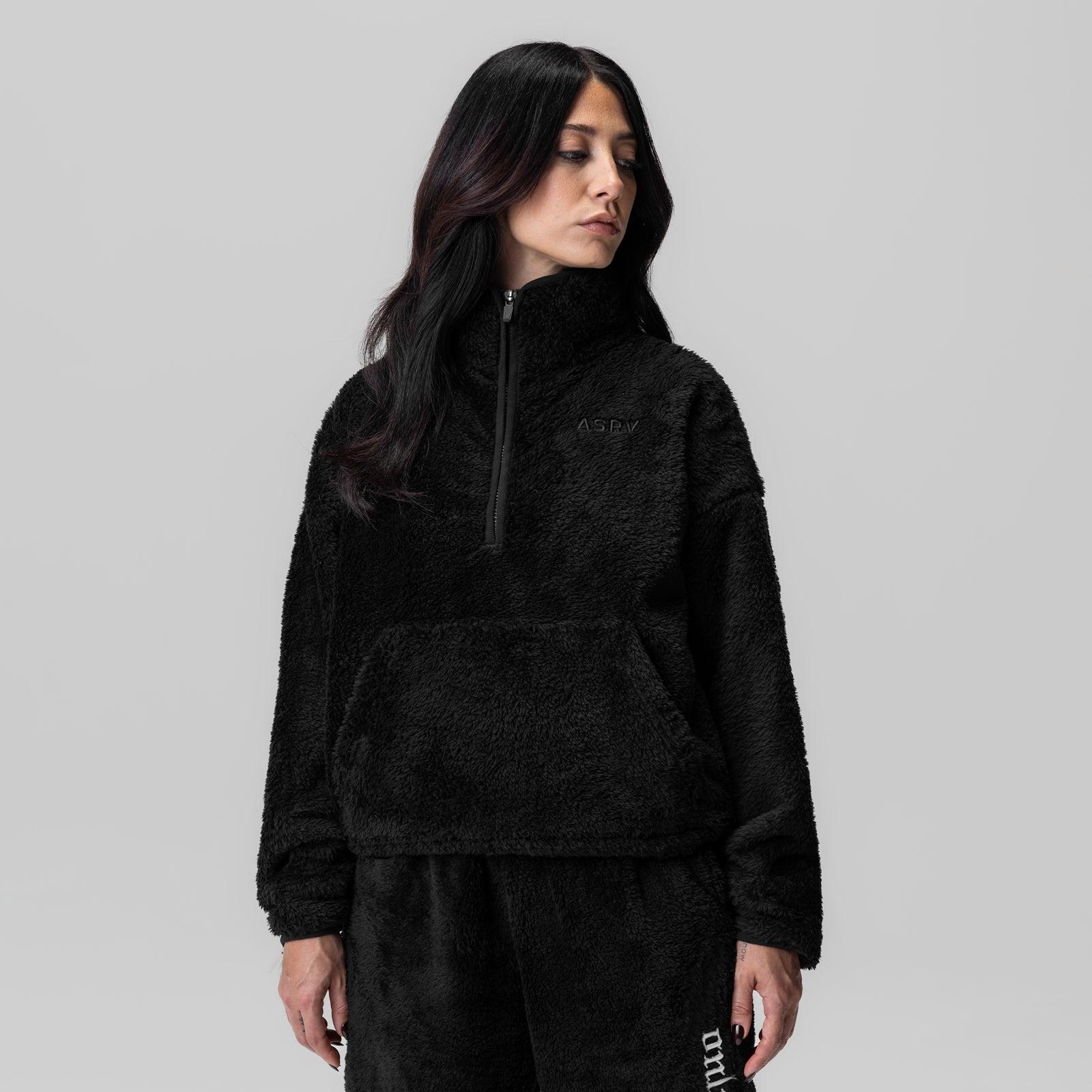 1007. Women's Sherpa Recovery 1/2 Zip - Black/White Female Product Image