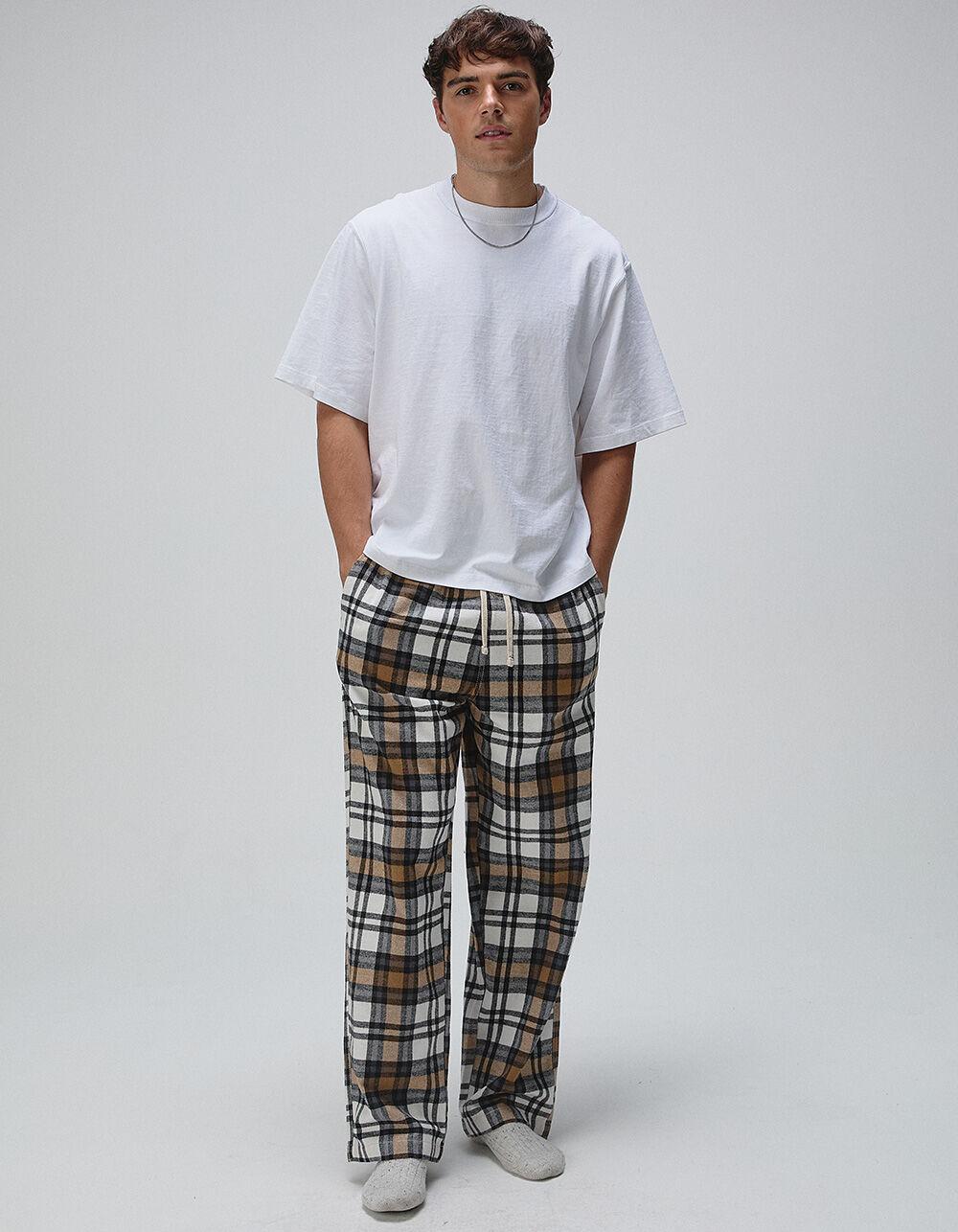 RSQ Mens Plaid Pajama Pants - WHT/GRAY Product Image