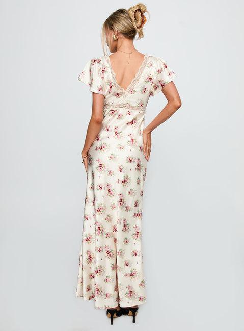 Miraselle Maxi Dress Cream Floral Product Image