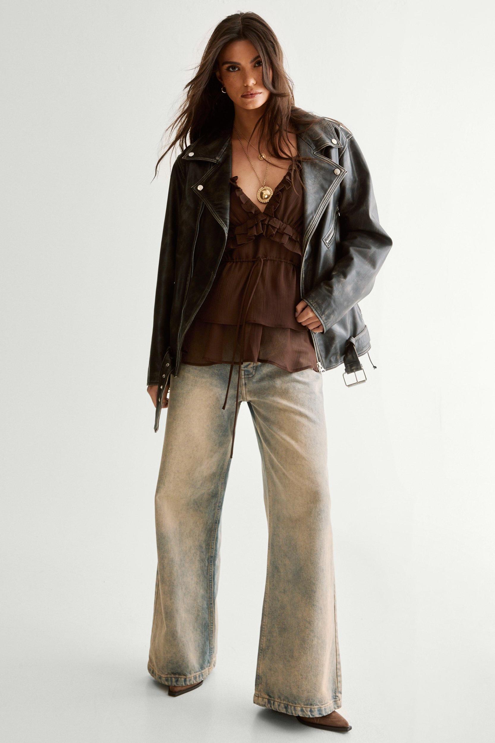 Ruffle Tie Waist Longline Cami Top Product Image