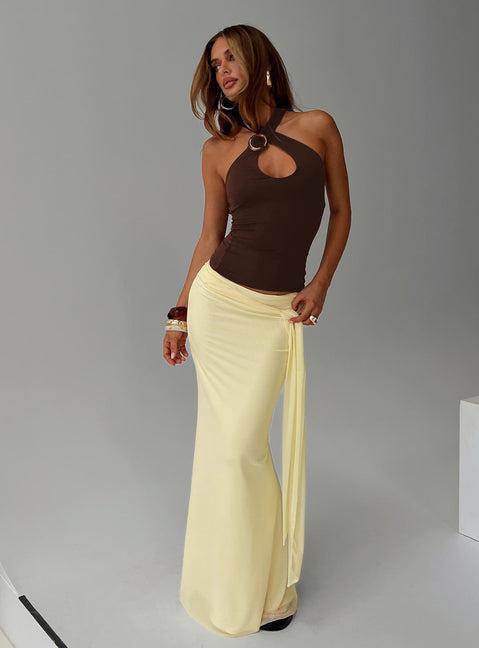 Caviar Tie Maxi Skirt Lemon Product Image