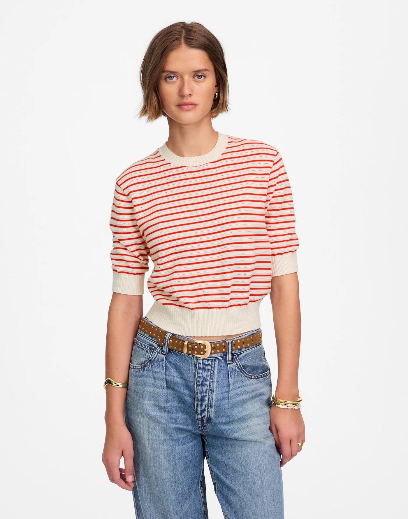 Textural-Stitch Cotton Sweater Product Image