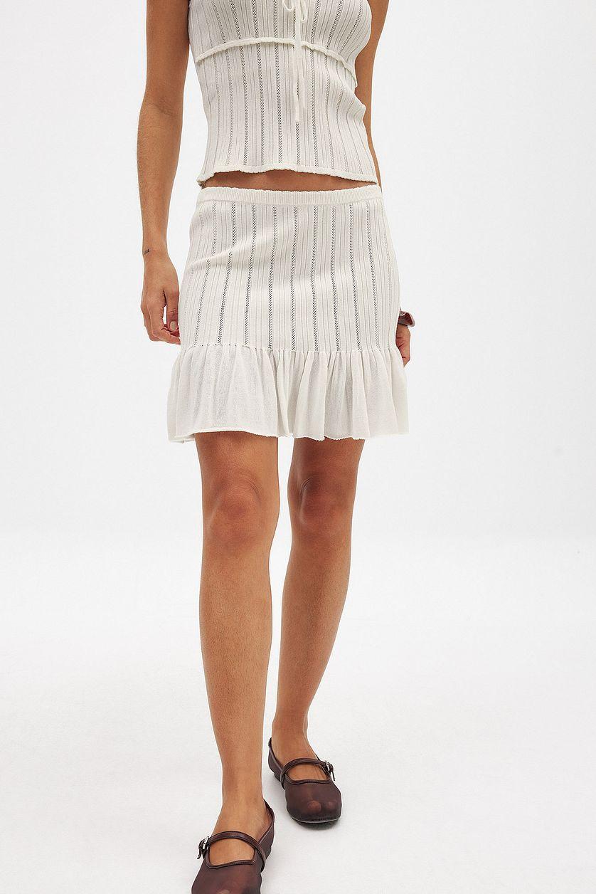 Knitted Mini Frill Skirt Product Image
