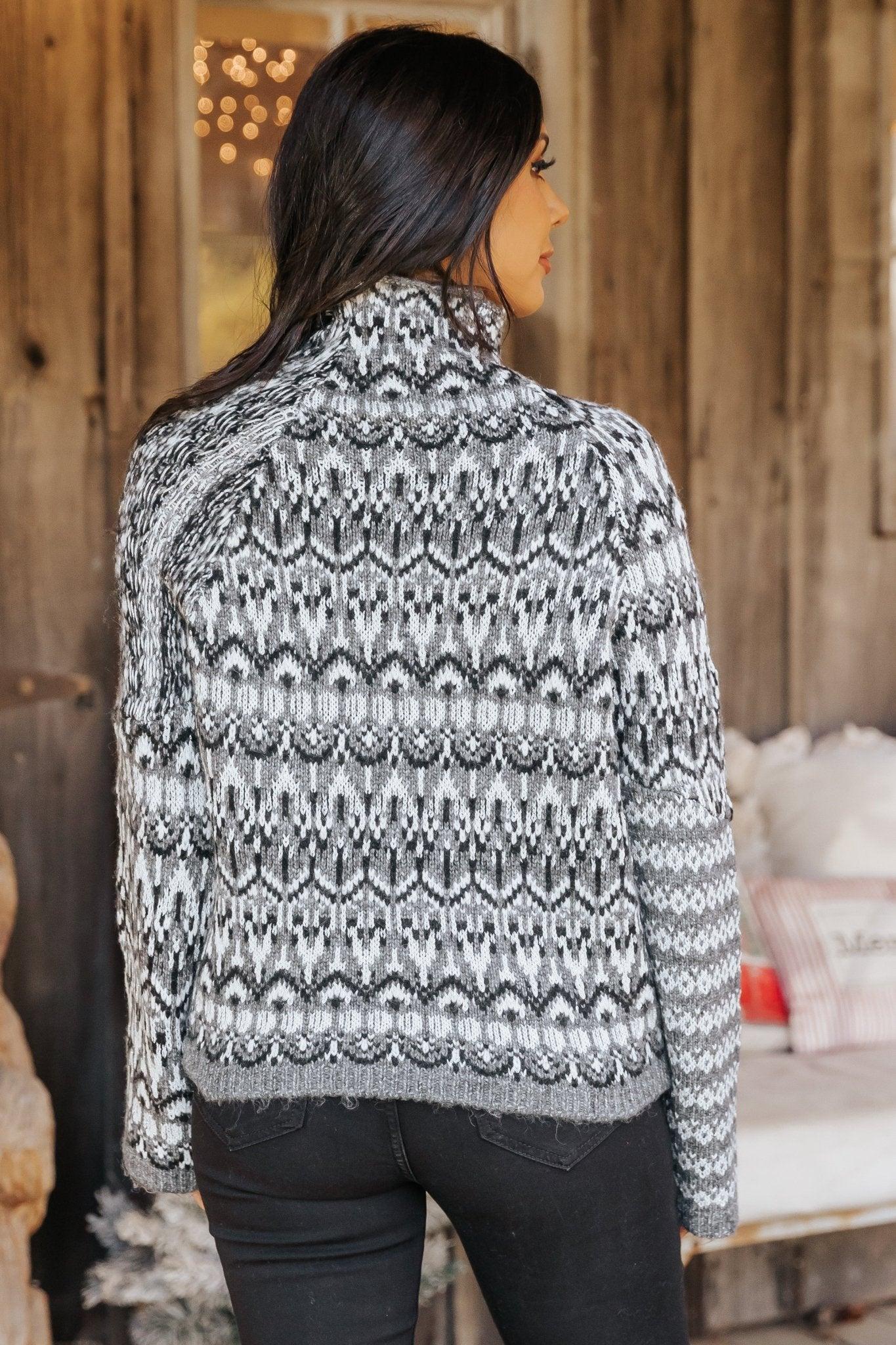 Steve Madden Grey Fair Isle Indie Sweater - FINAL SALE Product Image