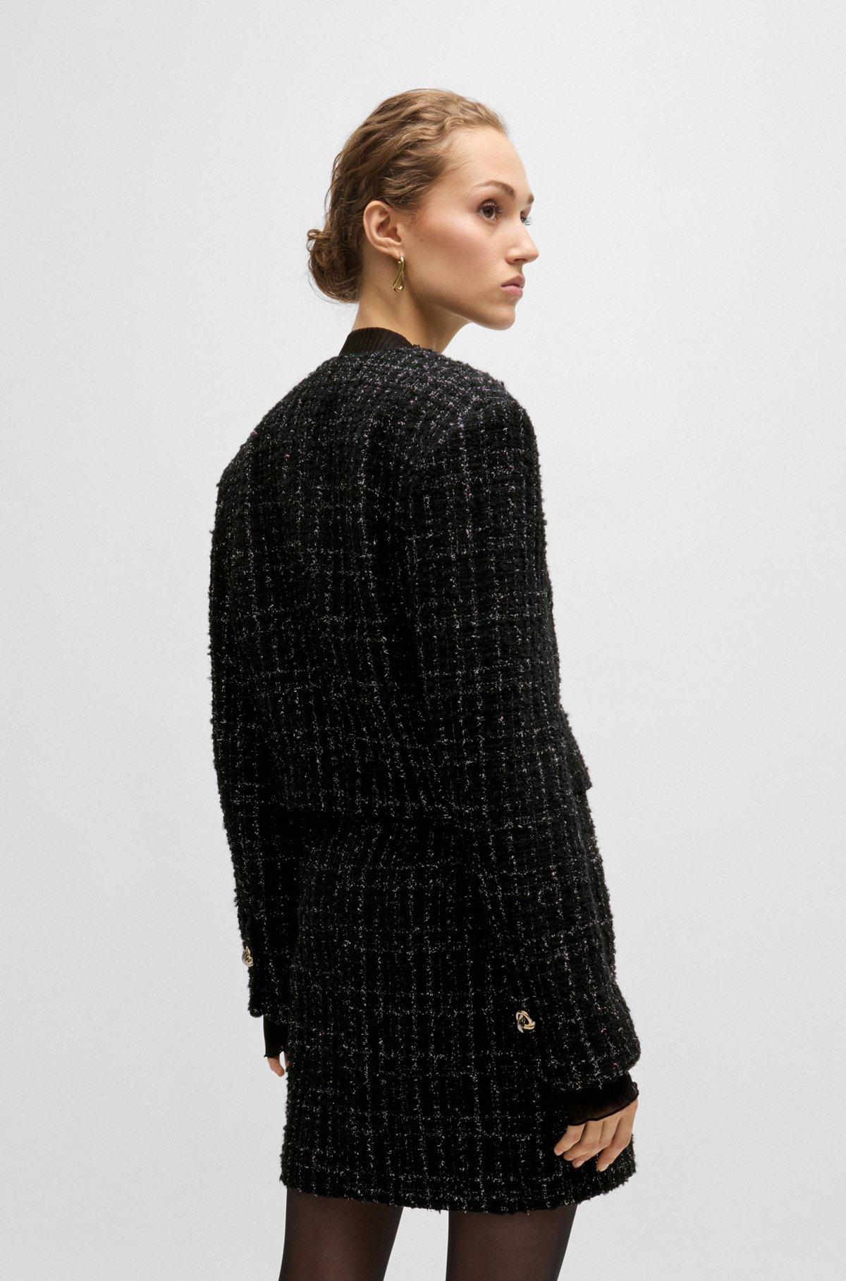 Collarless jacket in sparkle-effect tweed Product Image