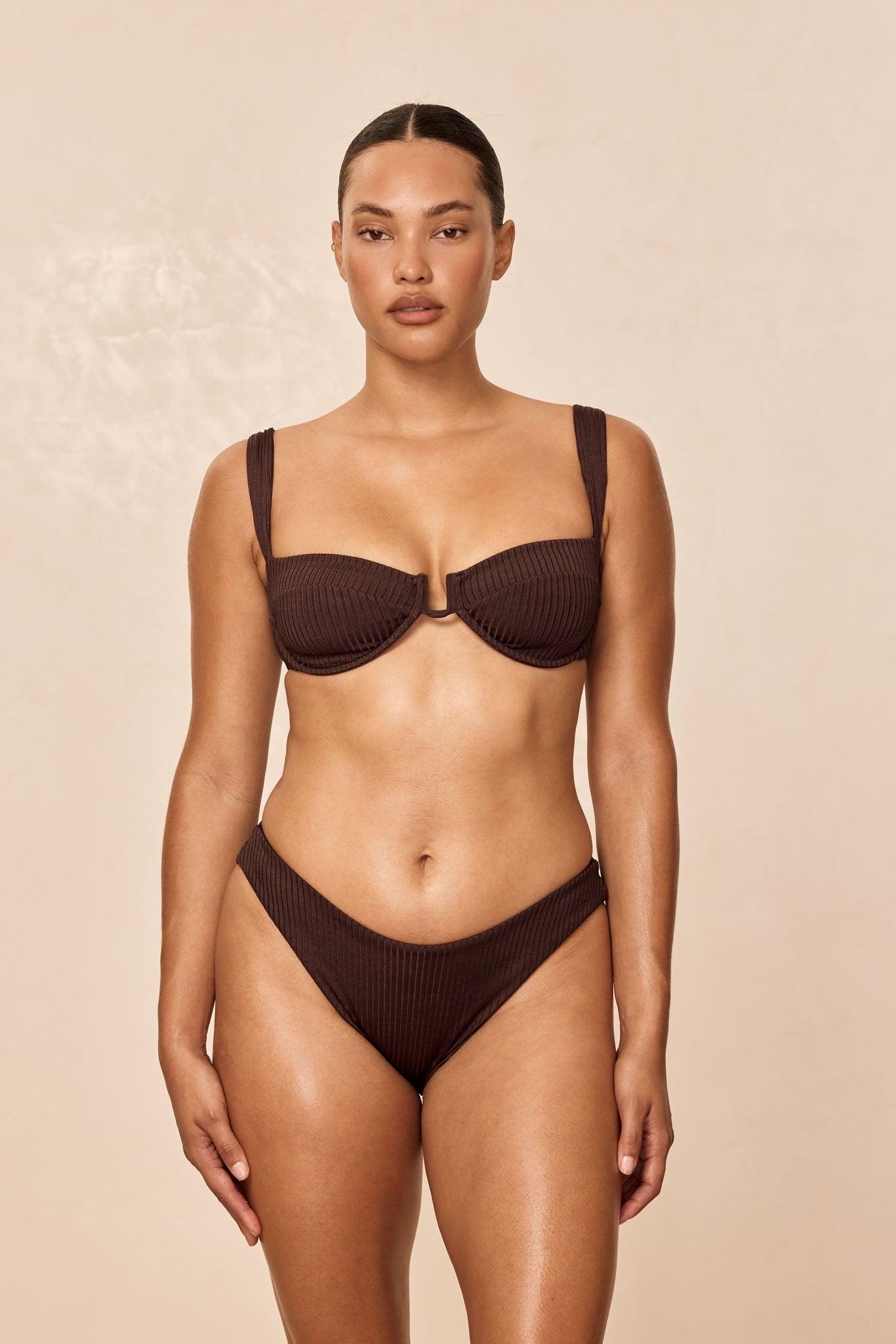 Seychelles Bottom - Espresso Wide Rib (Modest Coverage) Product Image